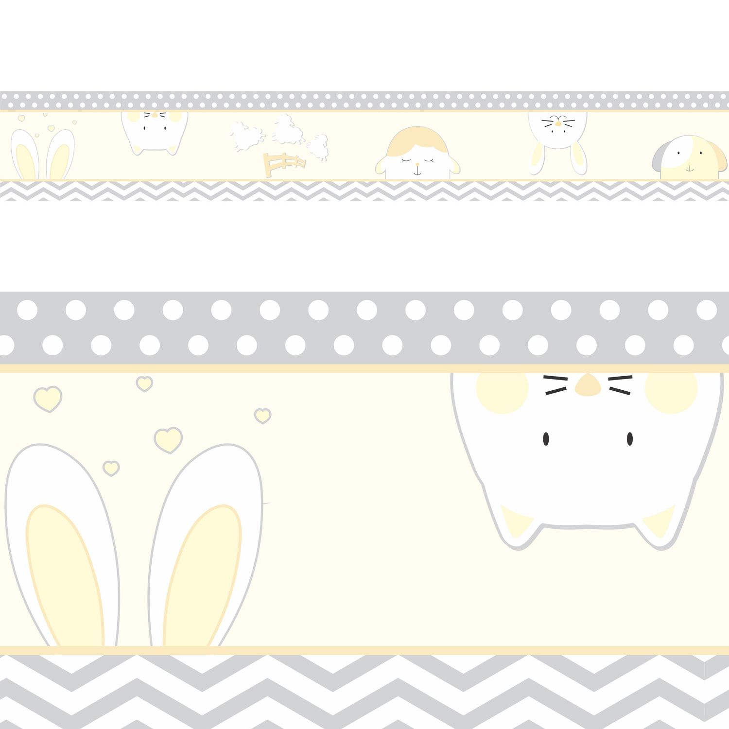 Faixa Adesiva de Parede Amiguinhos Amarelo