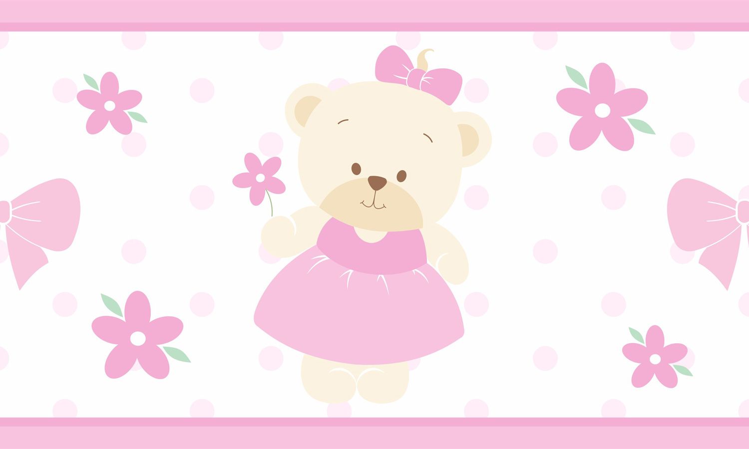 Faixa Adesiva de Parede Ursinha Bebê