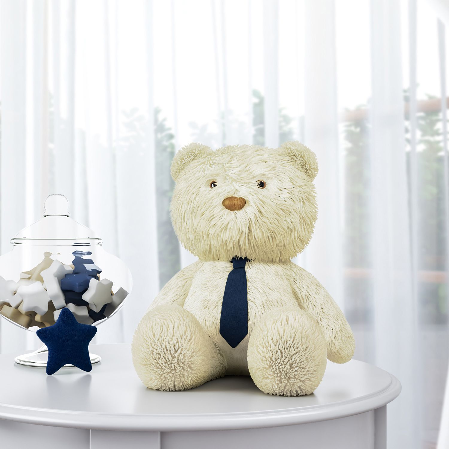 Urso de Pelúcia com Gravata Azul Marinho 52cm