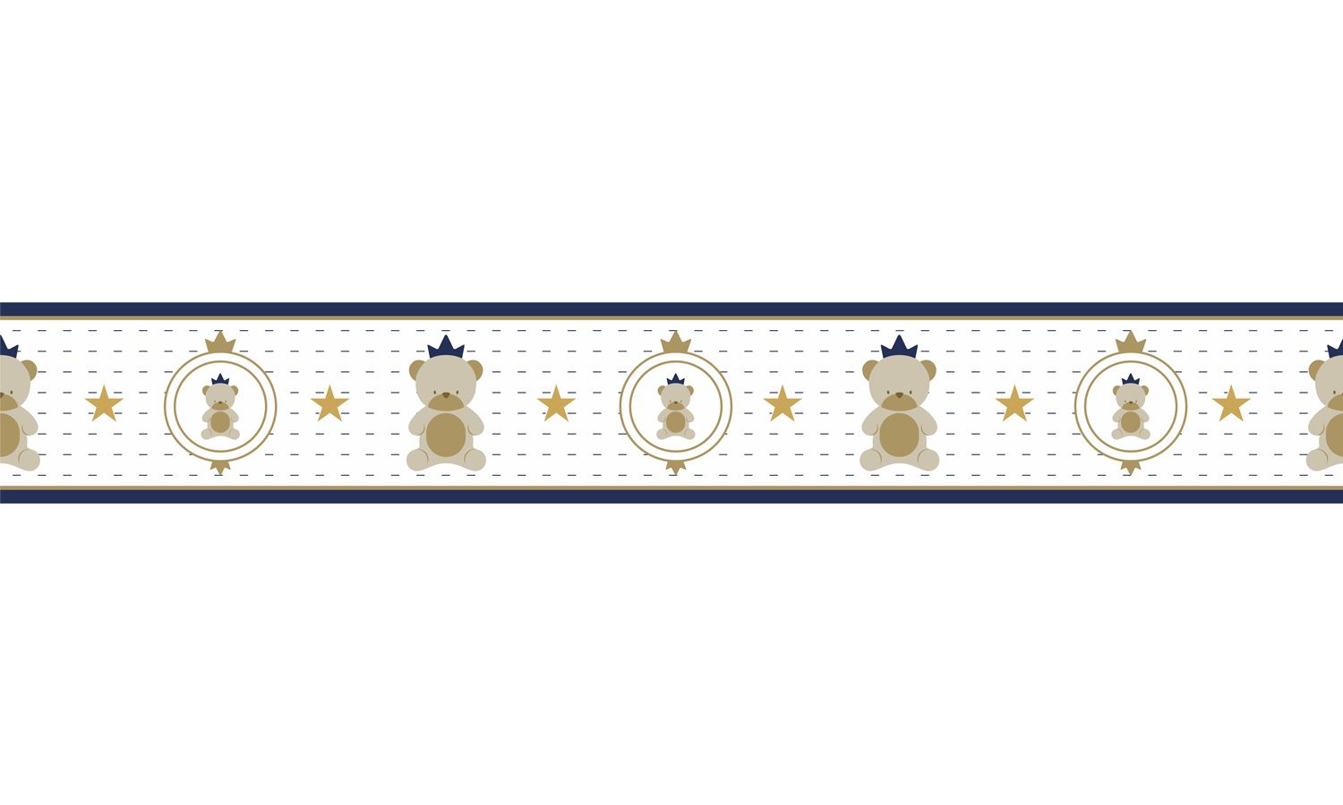 Faixa Adesiva de Parede Urso Teddy Realeza 2m