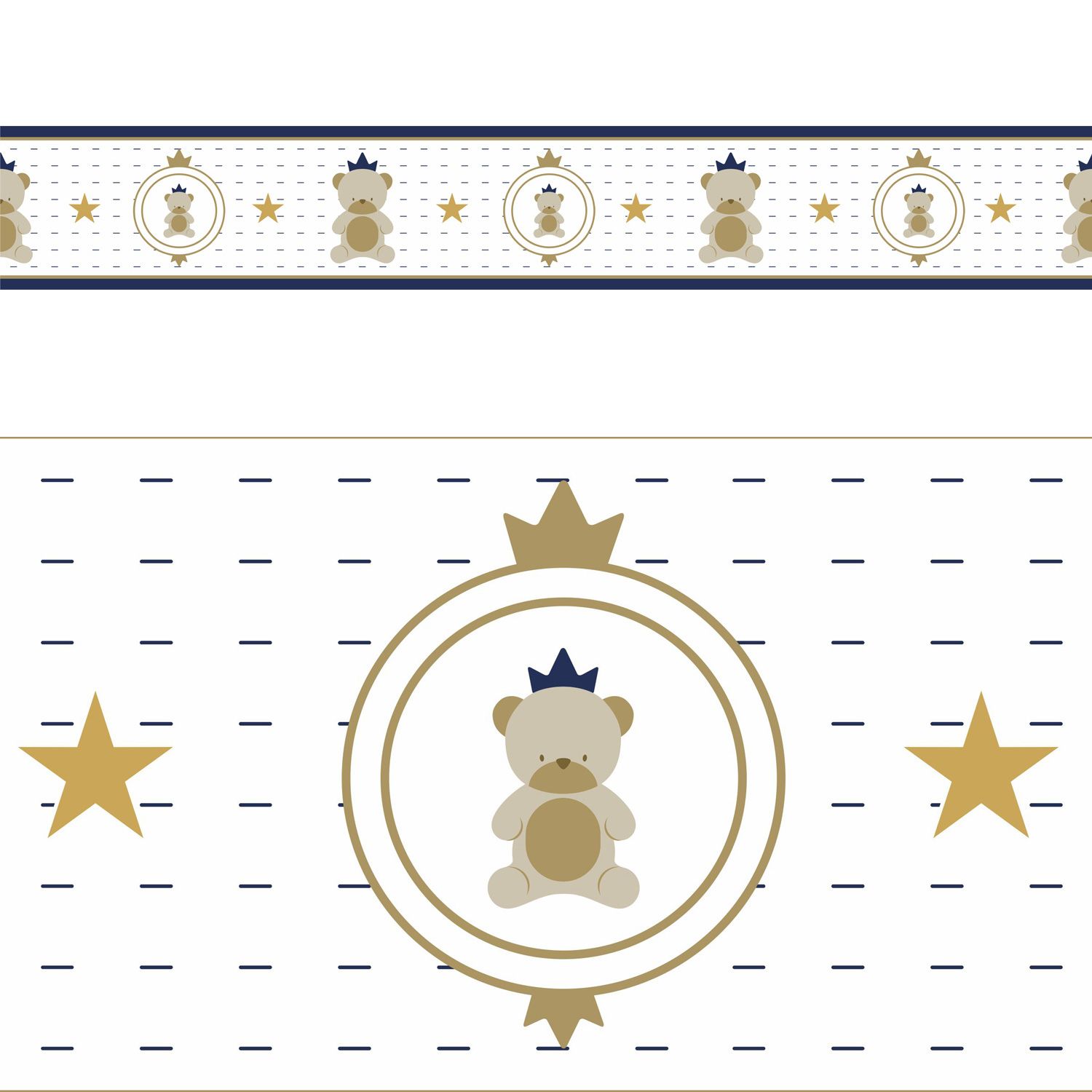 Faixa Adesiva de Parede Urso Teddy Realeza 2m