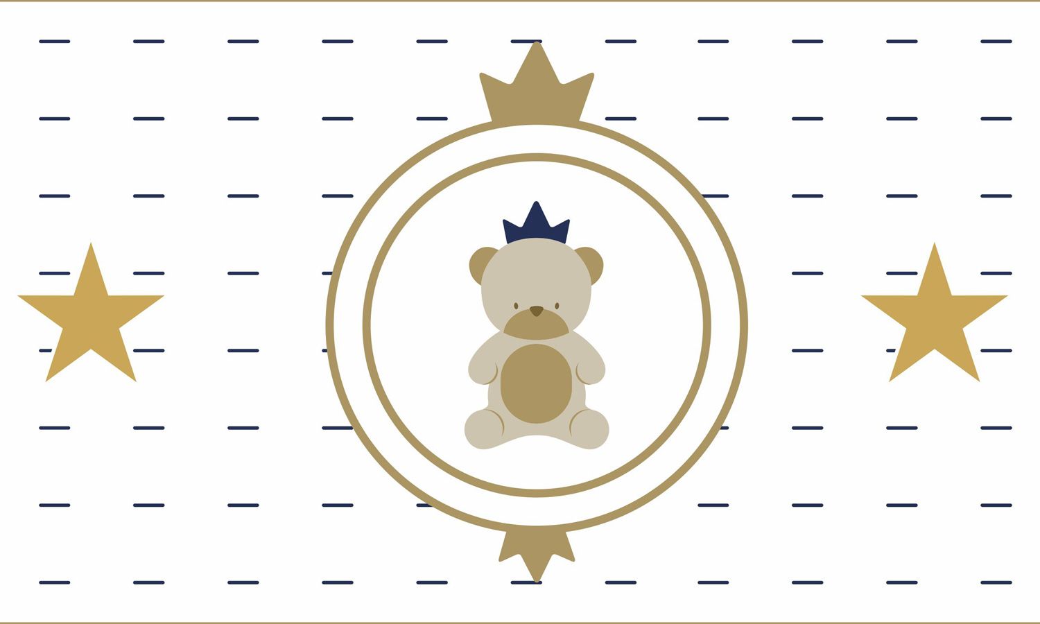 Faixa Adesiva de Parede Urso Teddy Realeza 2m