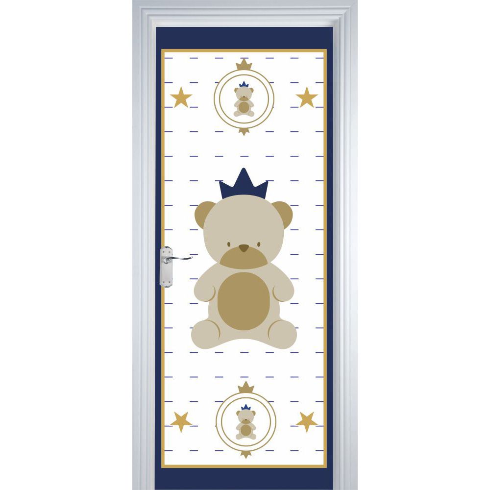 Adesivo de Porta Urso Teddy Realeza - 85cm
