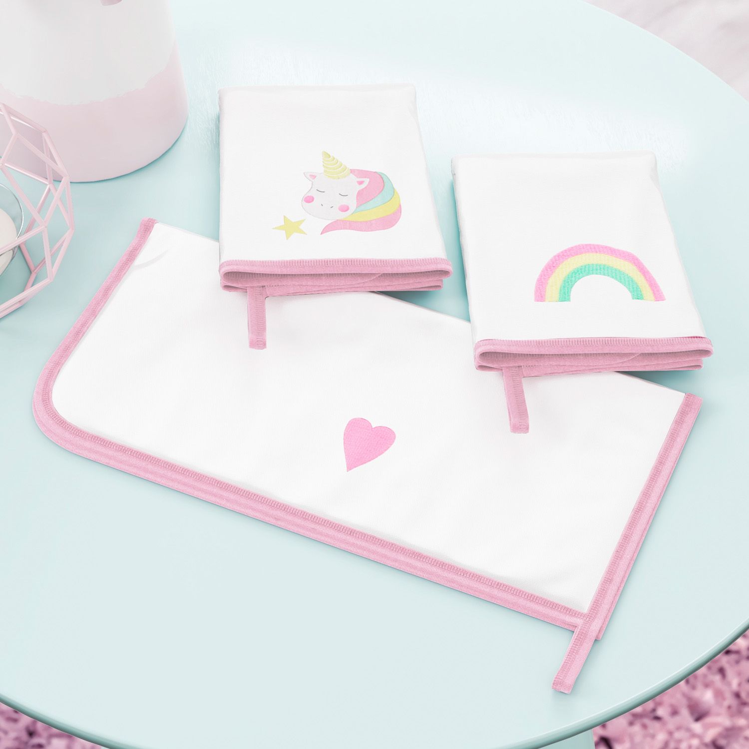 Jogo de Fraldas de Boca Malha Unicórnio