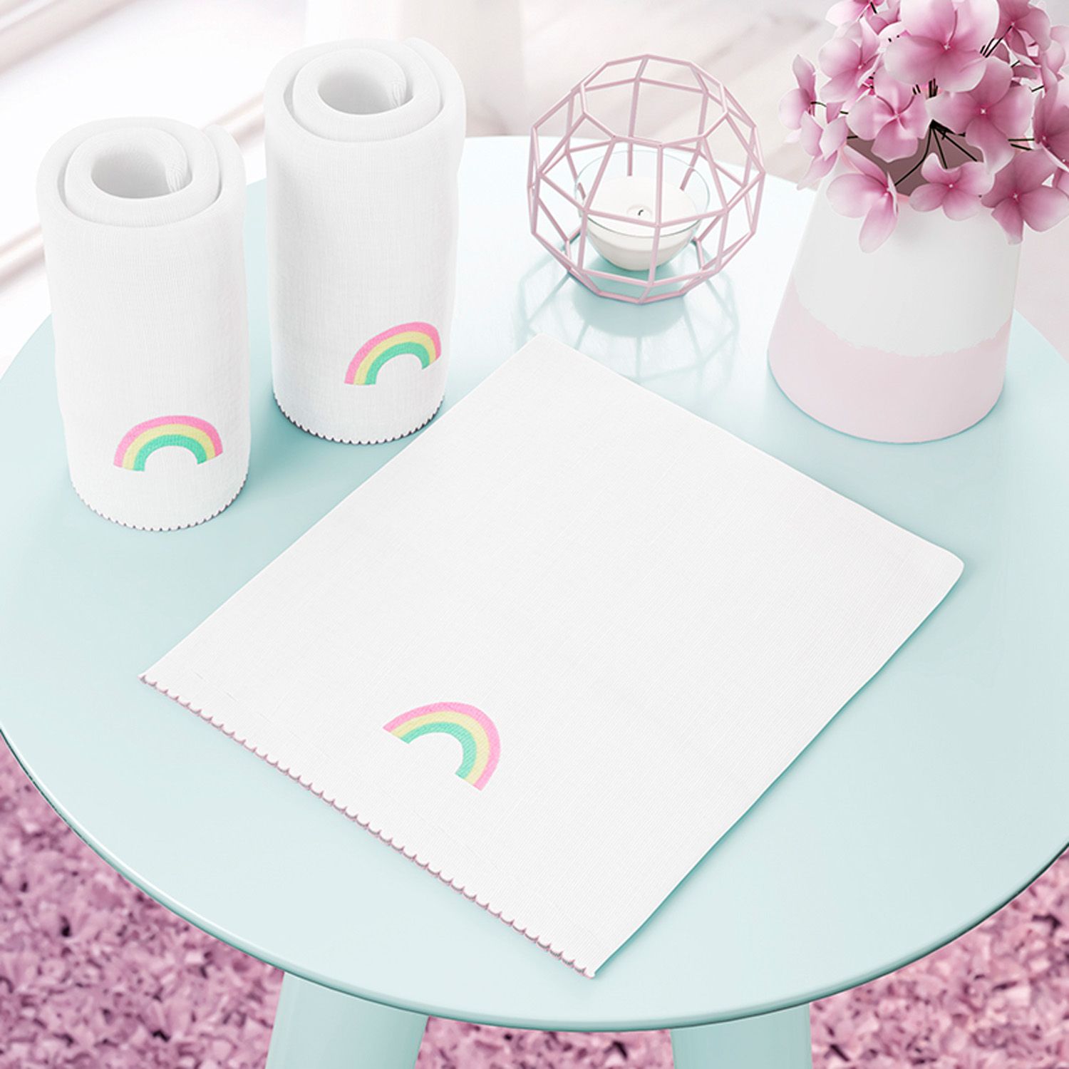 Jogo de Fraldas Ombro Arco-Íris com 3