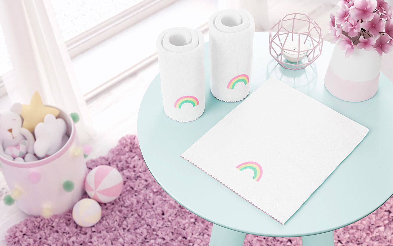 Jogo de Fraldas Ombro Arco-Íris com 3