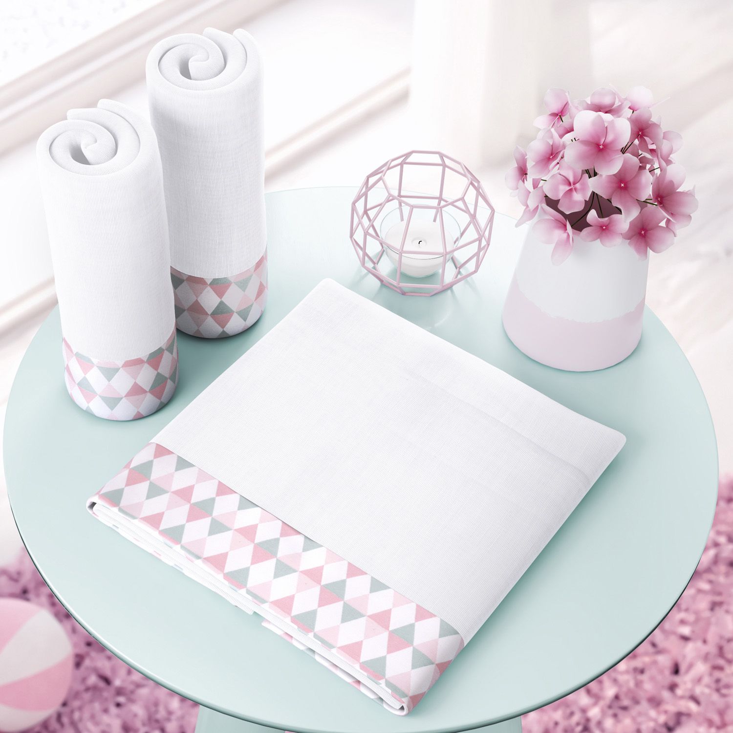 Jogo de Fraldas Ombro Barra Estampa Triângulo com 3