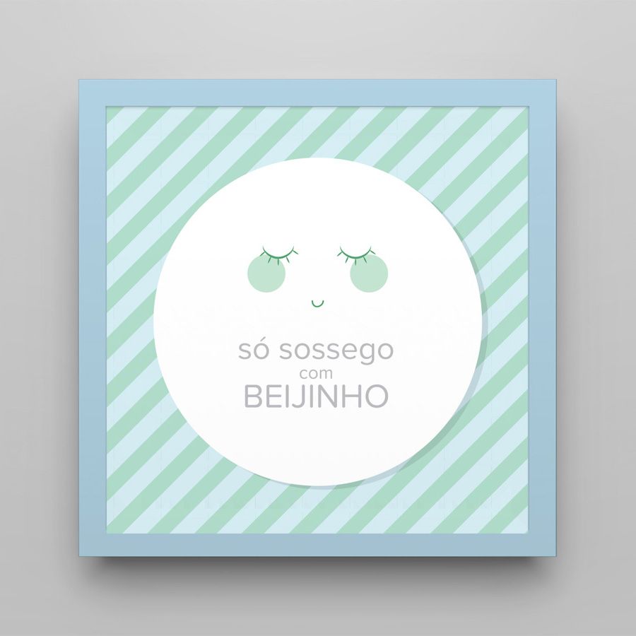 Quadro Só Sossego Verde/Branco 18cm