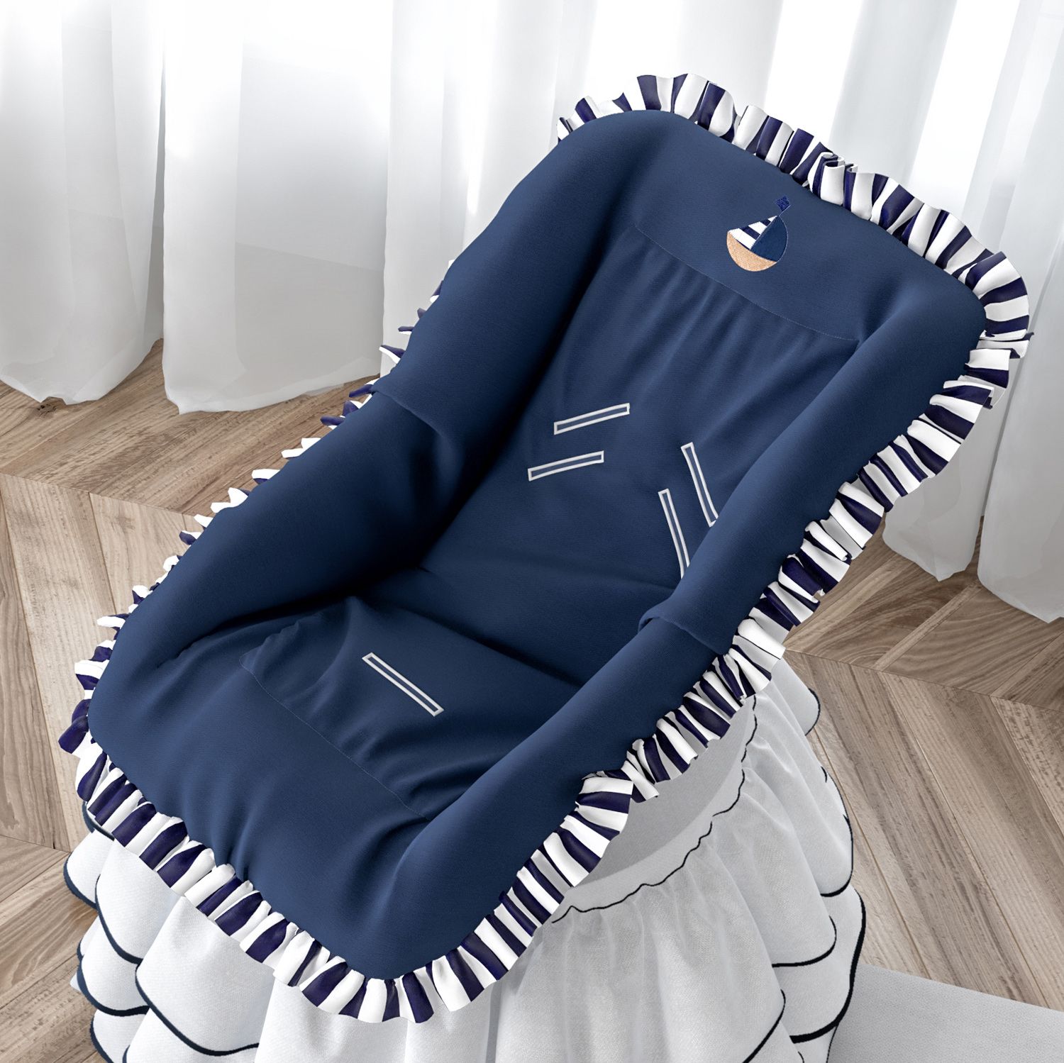 Capa de Bebê Conforto Urso Marinheiro Azul