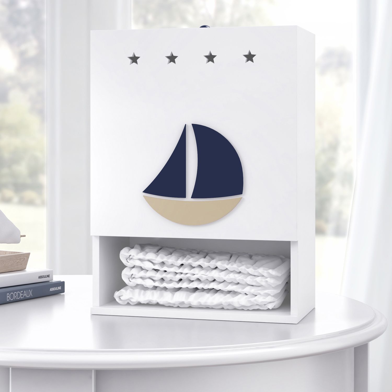 Porta Fraldas Urso Marinheiro Azul