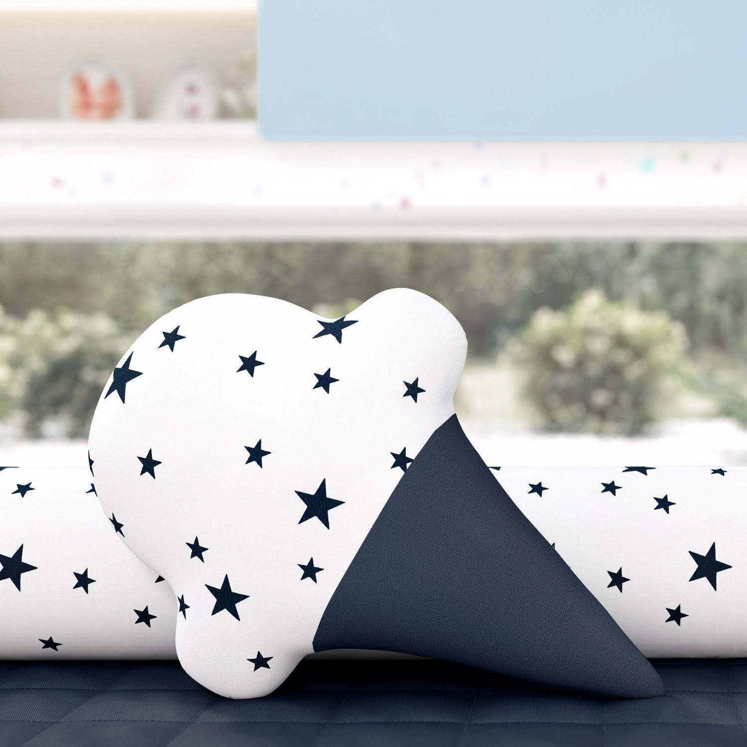 Almofada Sorvete Estrelinhas Azul Marinho
