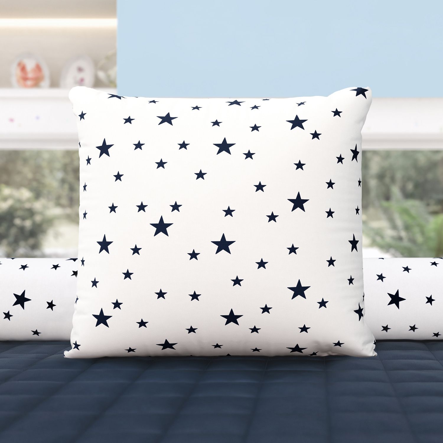 Almofada Quadrada Estrelinhas Amarelo 38cm