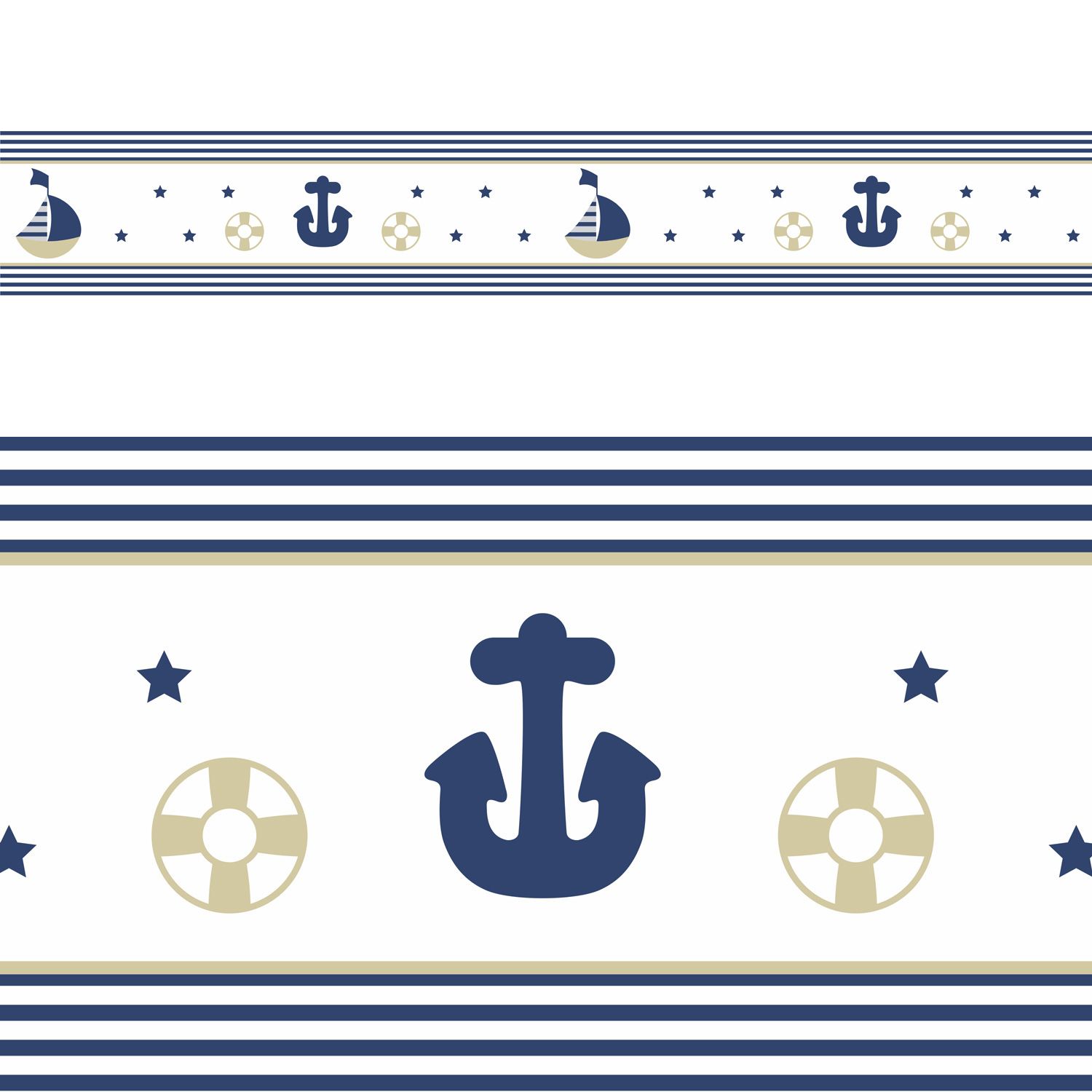 Faixa Adesiva de Parede Urso Marinheiro Azul