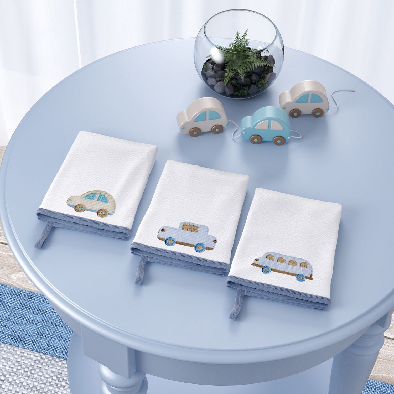 Jogo de Fraldas Boca Malha Carrinhos