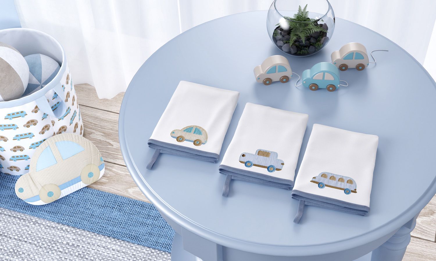 Jogo de Fraldas Boca Malha Carrinhos