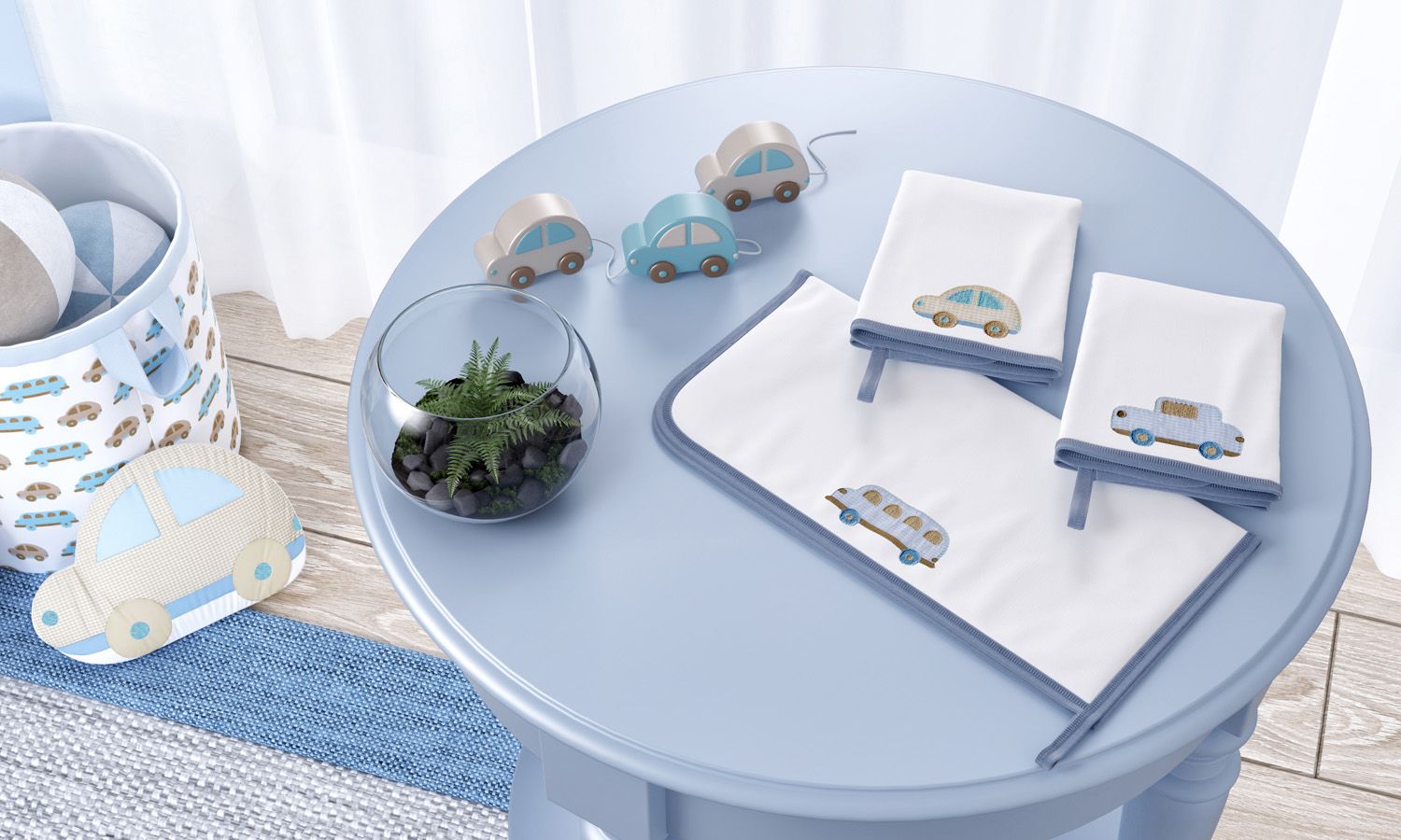 Jogo de Fraldas Boca Malha Carrinhos