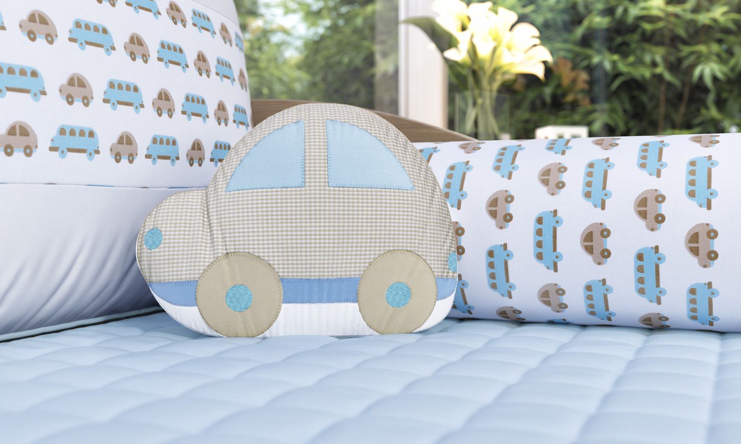 Almofada Carrinho Amarelo 26cm