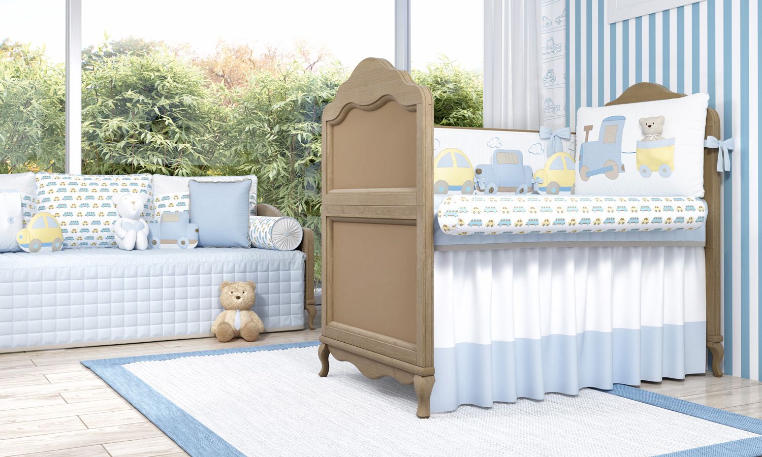 Kit Berço Carrinhos Amarelo