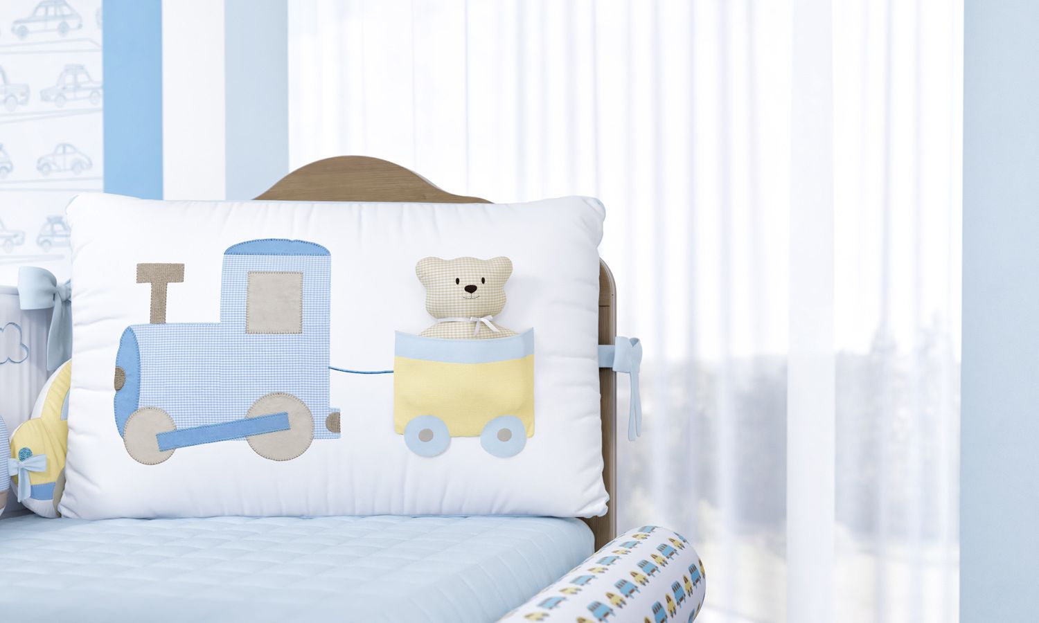 Kit Berço Carrinhos Amarelo