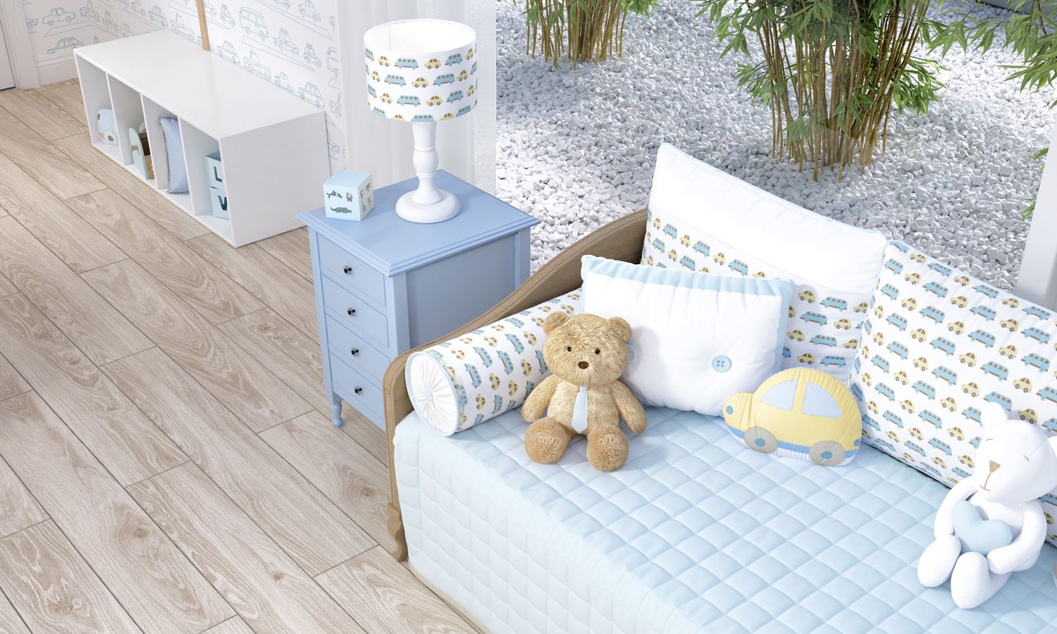 Kit Cama Babá Carrinhos