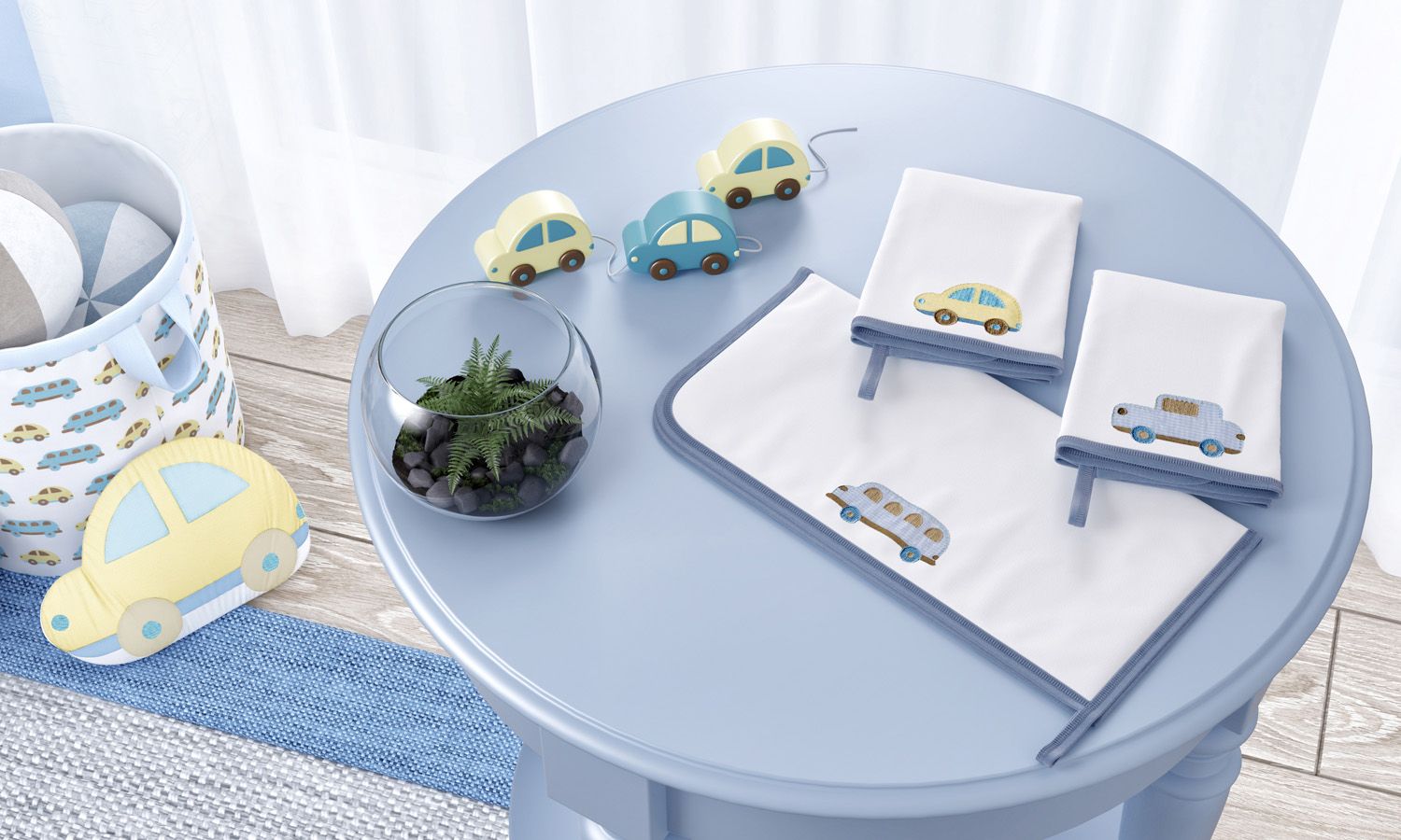 Jogo de Fraldas Boca Malha Carrinhos