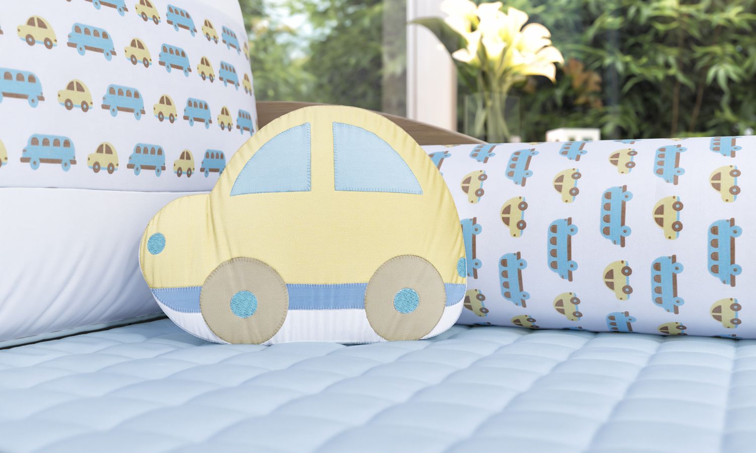 Almofada Carrinho Amarelo 26cm