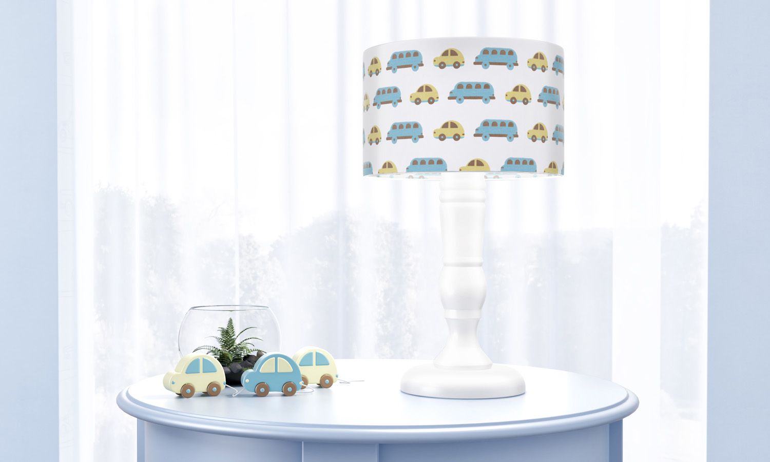 Abajur Madeira Carrinhos