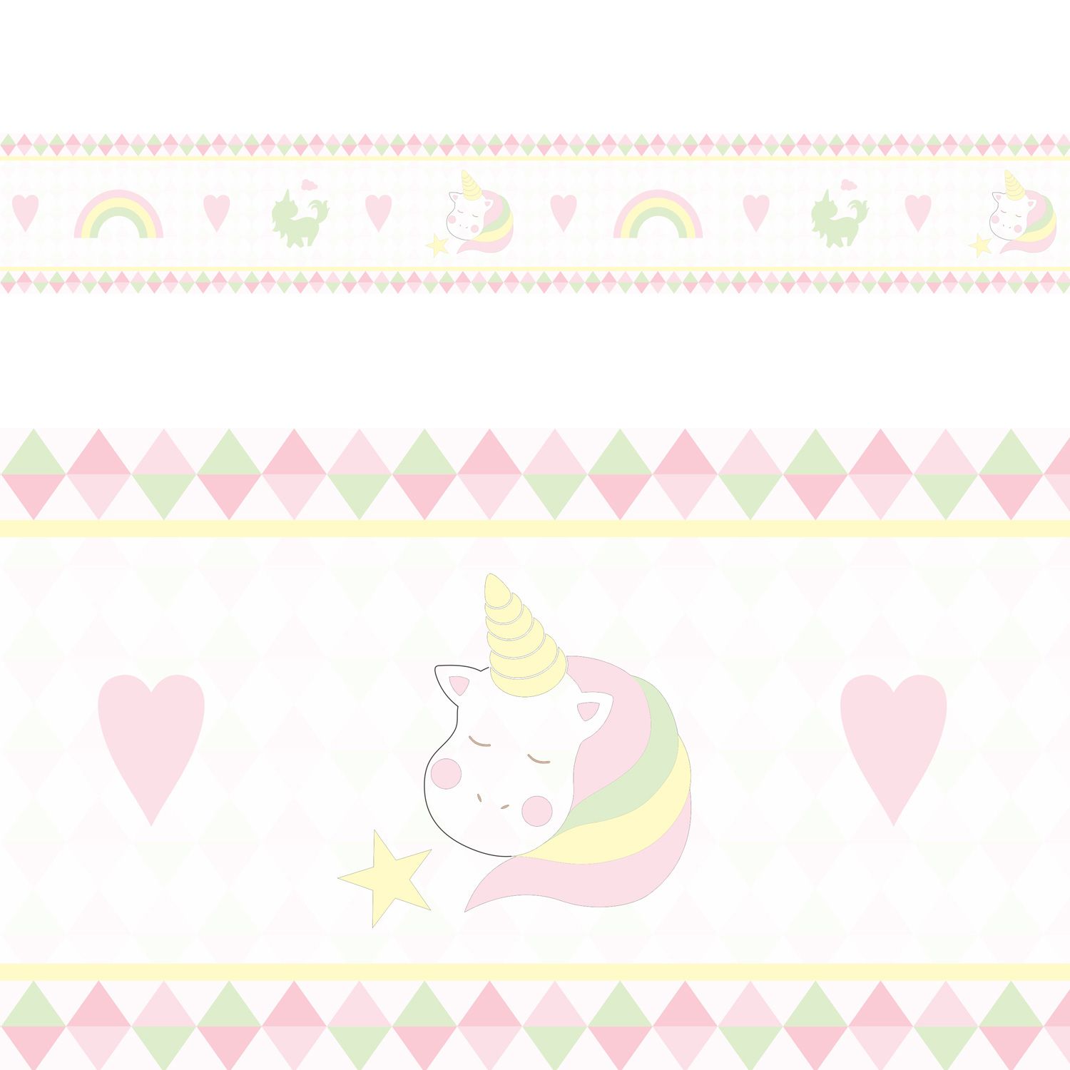 Faixa Adesiva de Parede Unicórnio