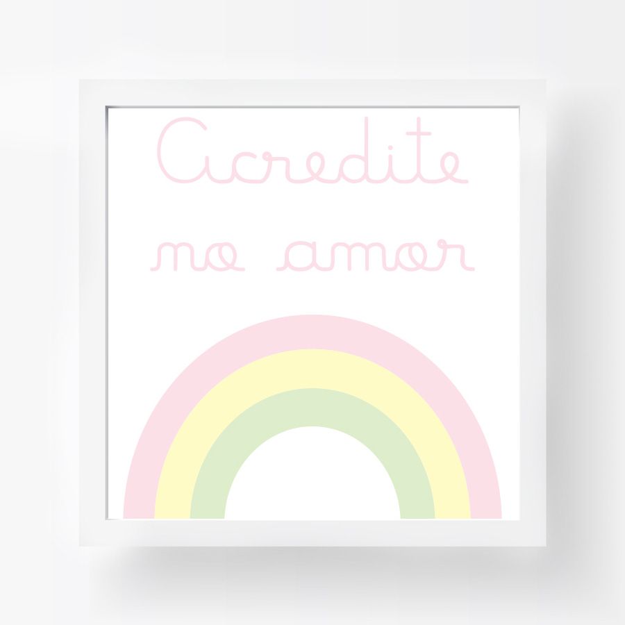 Quadro Frase Acredite no Amor 38cm