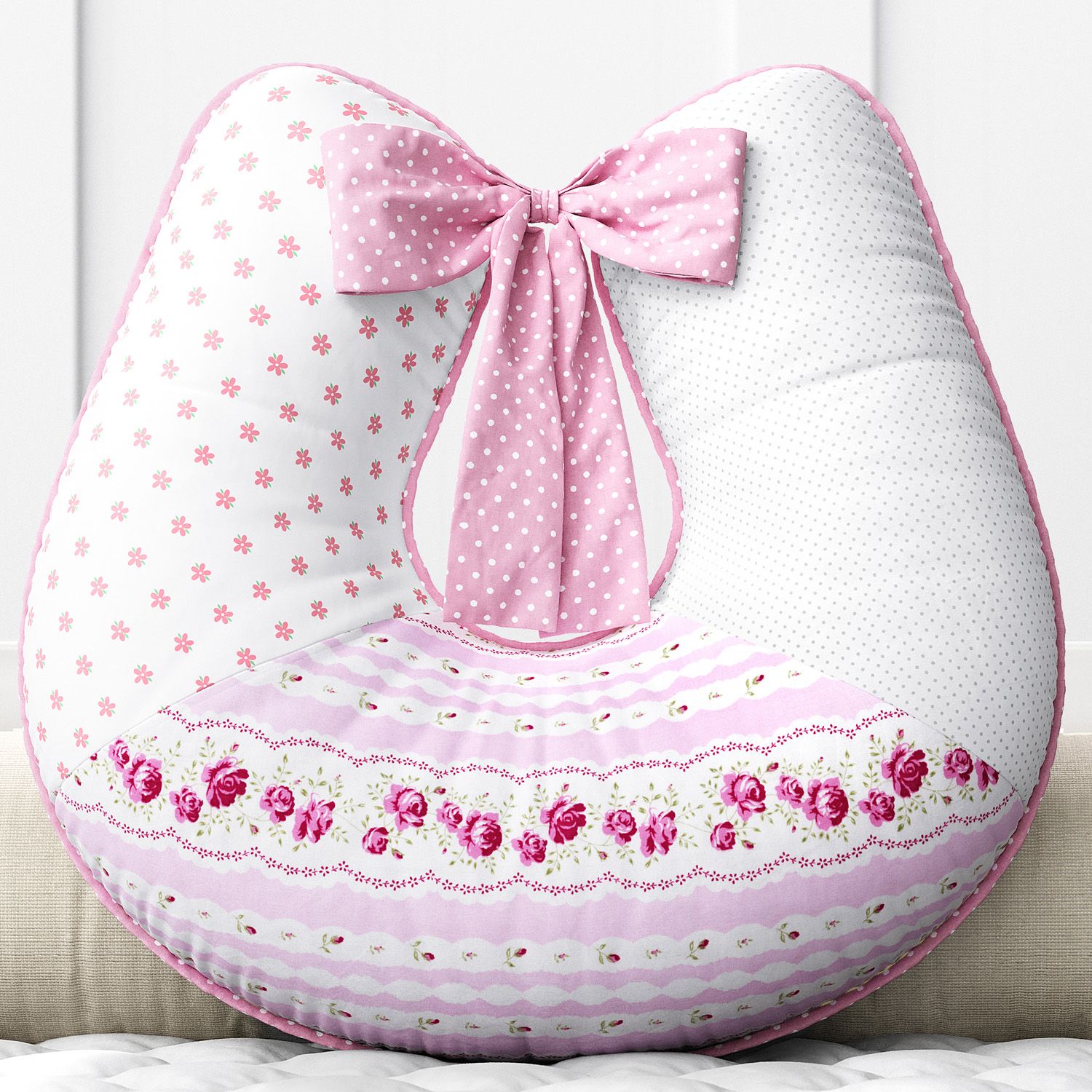 Almofada Amamentação Patchwork Rosa