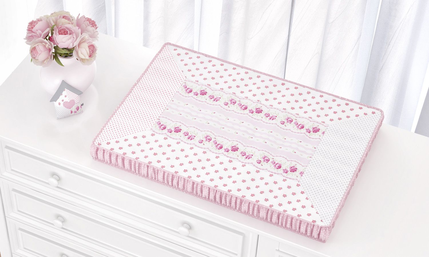 Trocador de Fraldas Patchwork Rosa