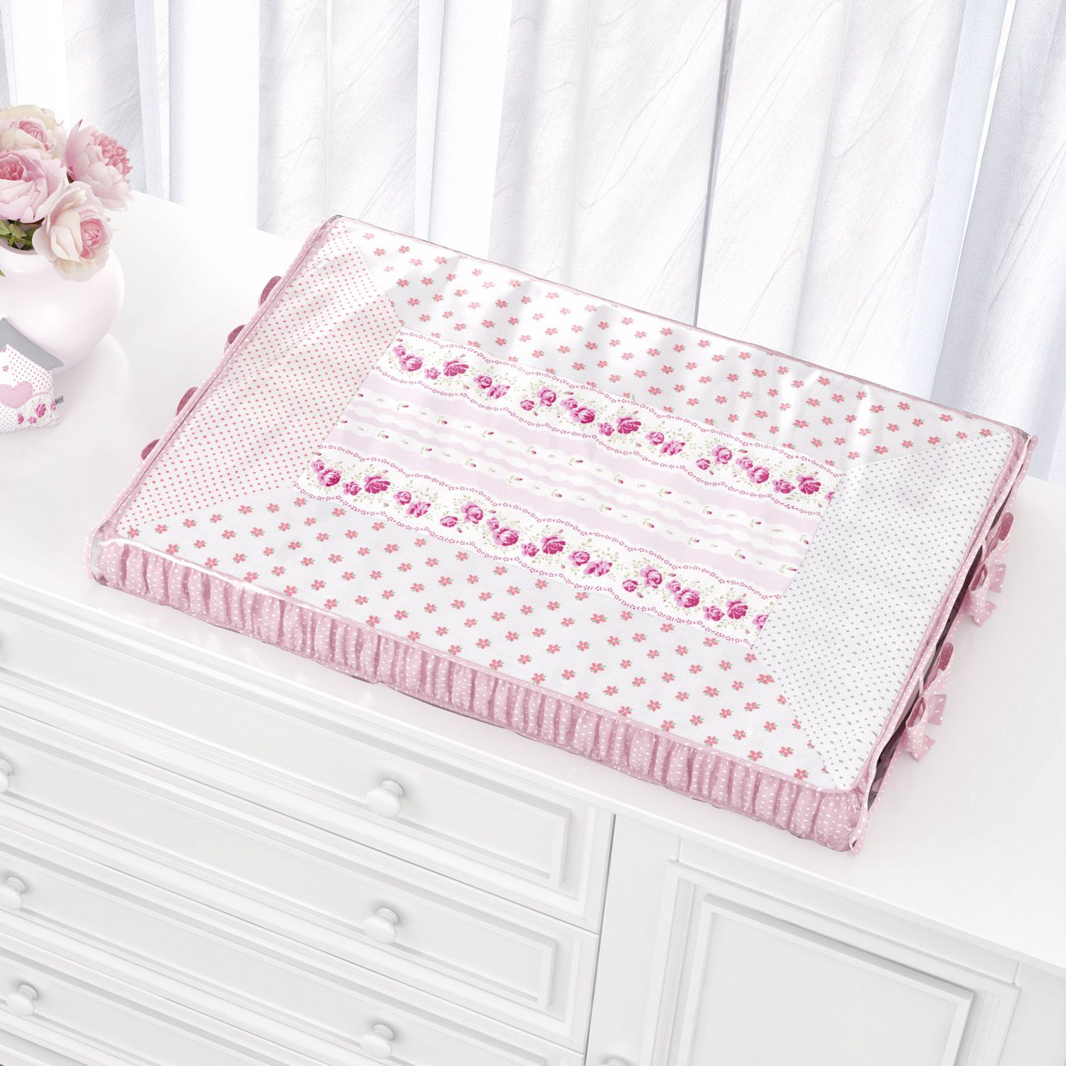 Trocador de Fraldas Patchwork Rosa