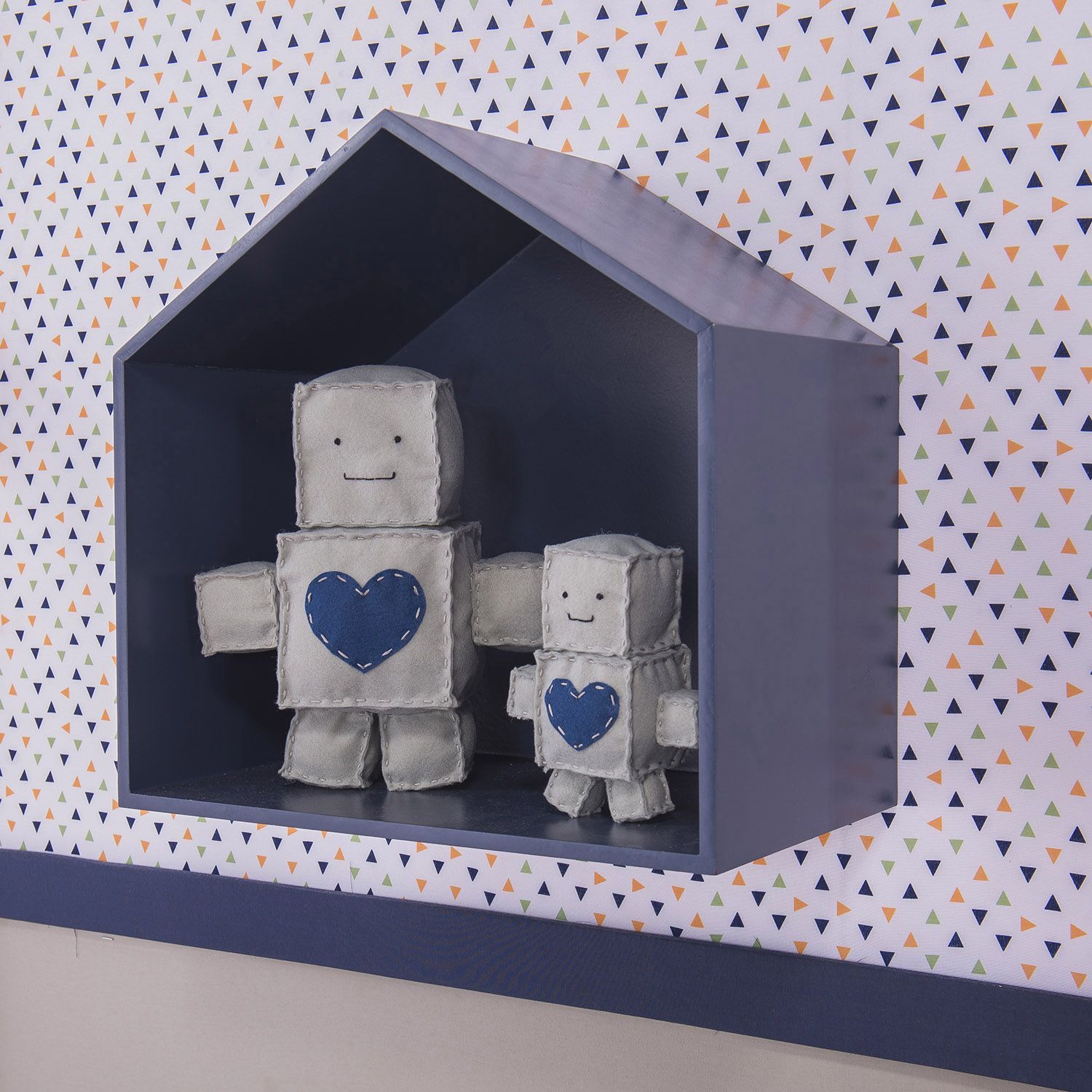 Nicho de Madeira Casinha Branco 40cm