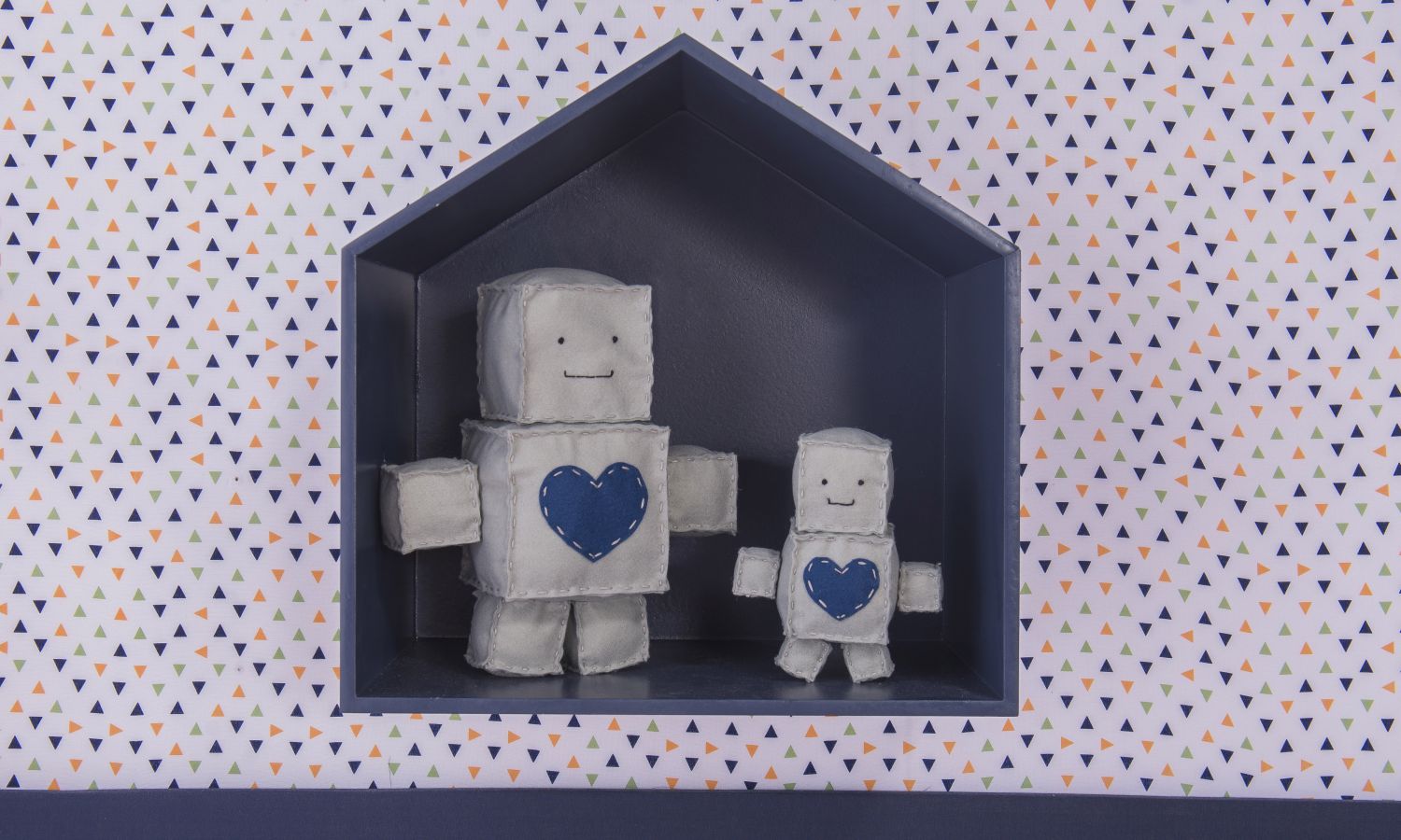 Nicho de Madeira Casinha Branco 40cm