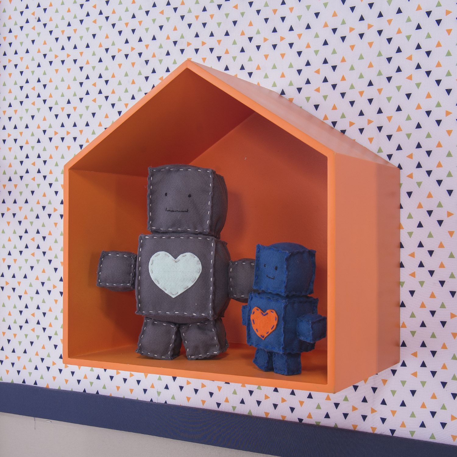 Nicho de Madeira Casinha Branco 40cm