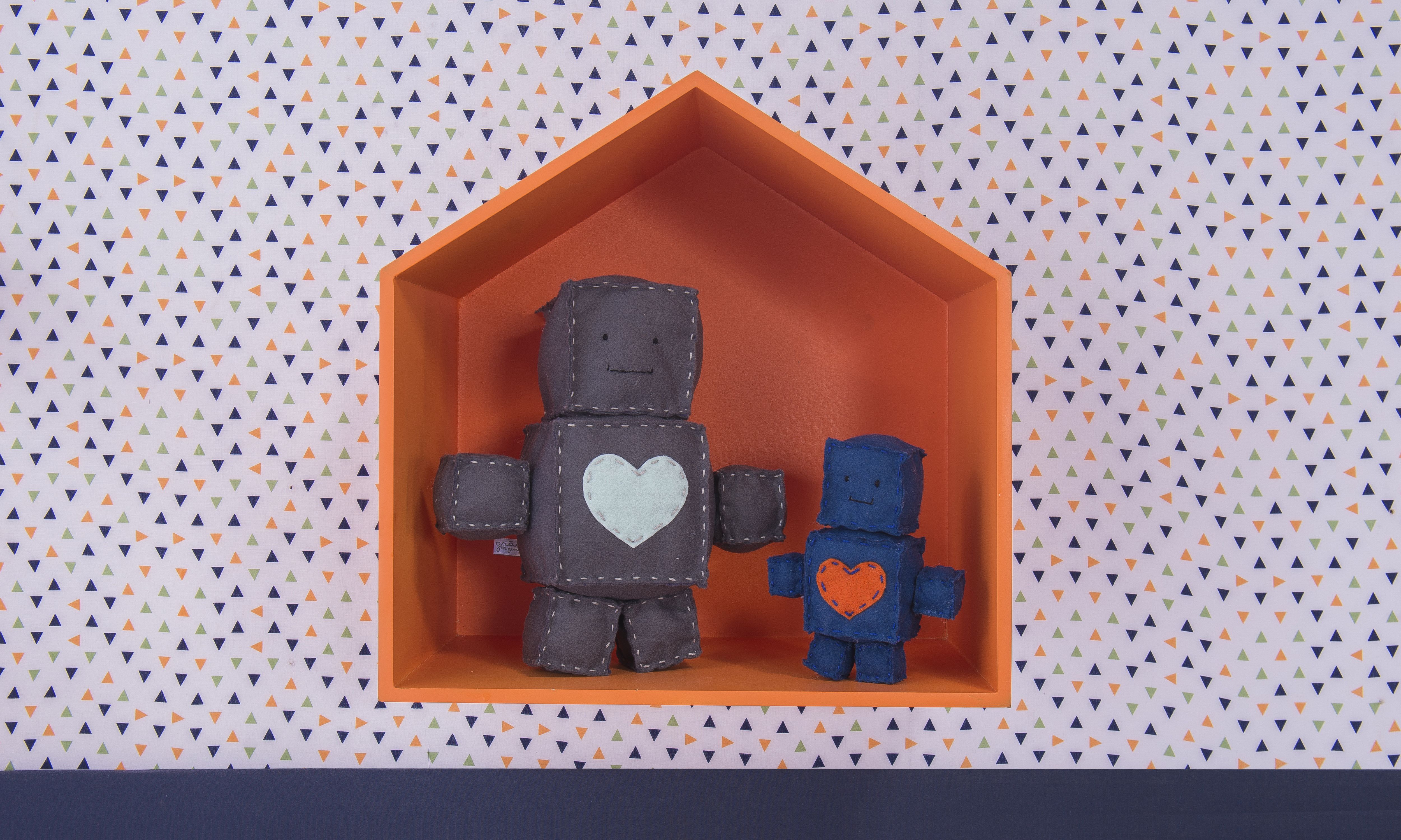 Nicho de Madeira Casinha Branco 40cm