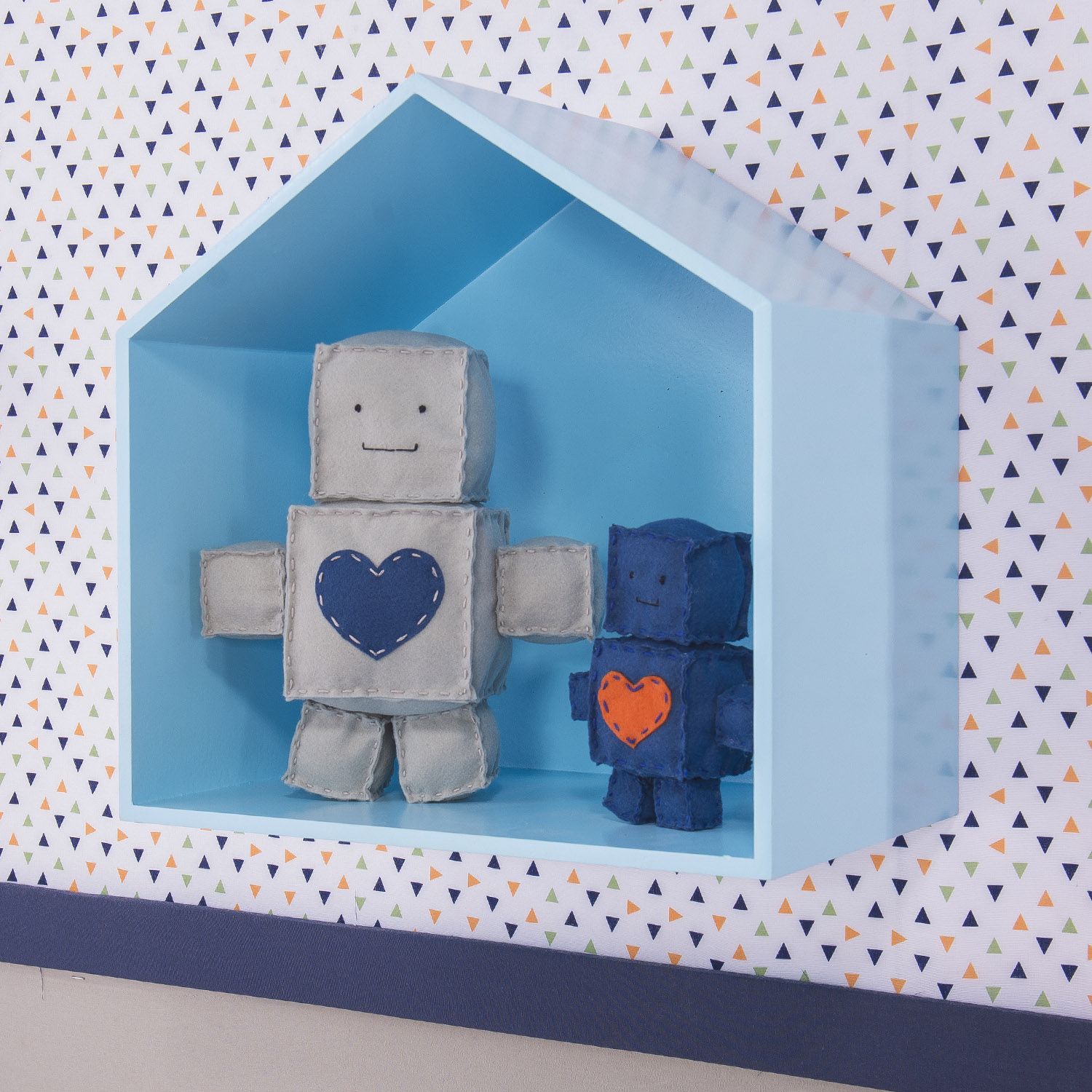 Nicho de Madeira Casinha Branco 40cm