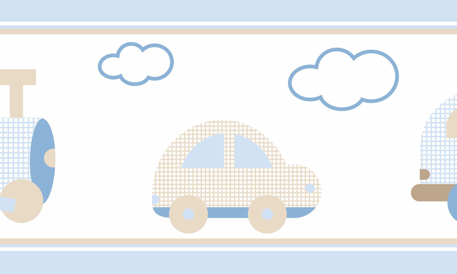 Faixa Adesiva de Parede Carrinhos Amarelo