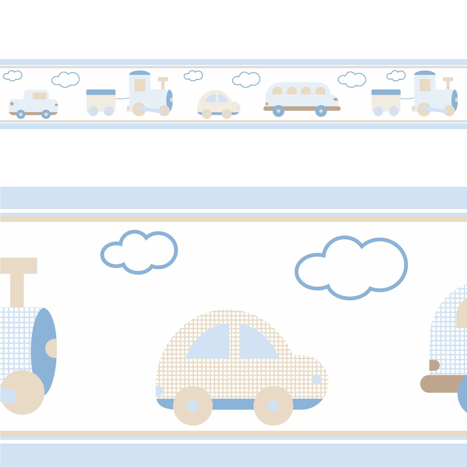 Faixa Adesiva de Parede Carrinhos Amarelo