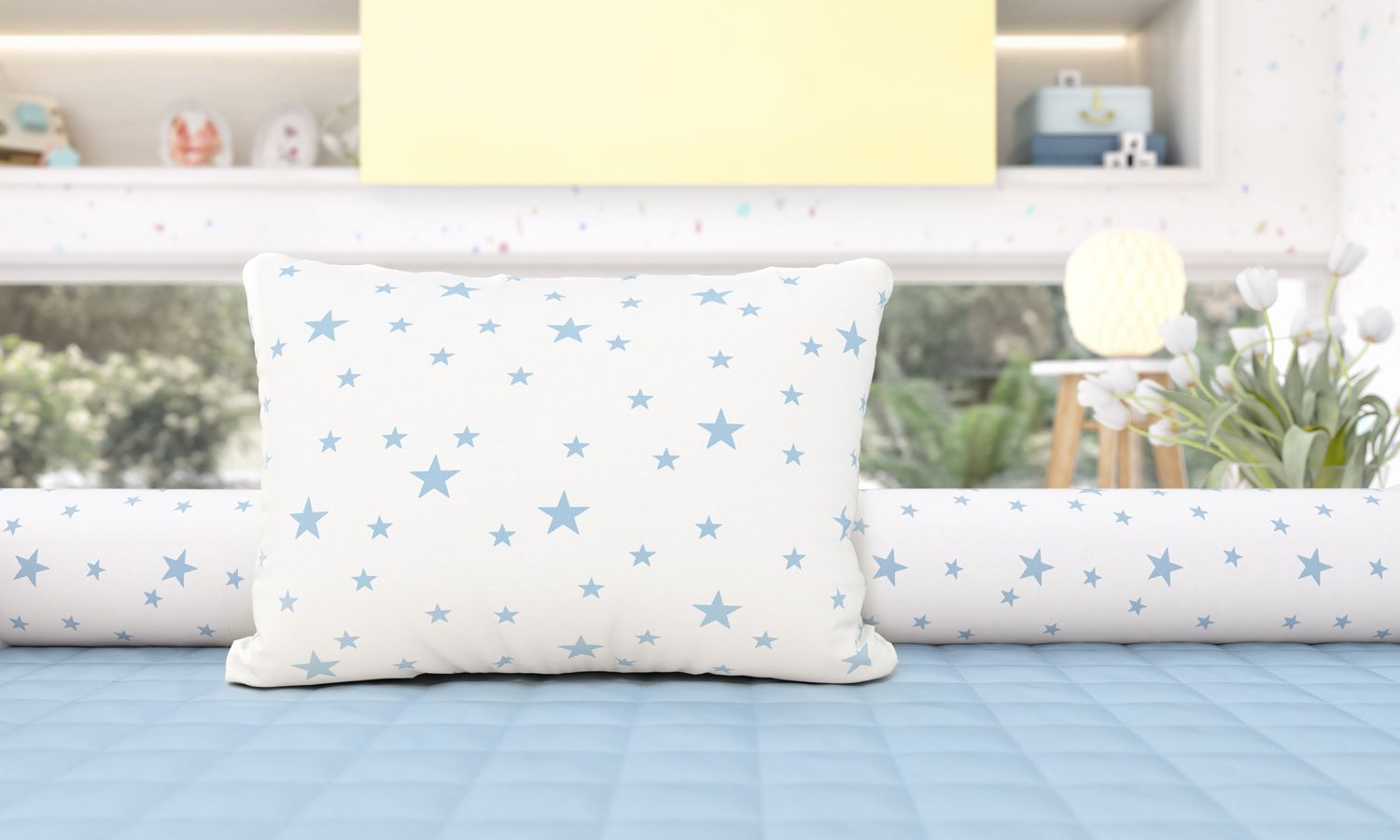 Almofada Estrelinhas Azul 43cm