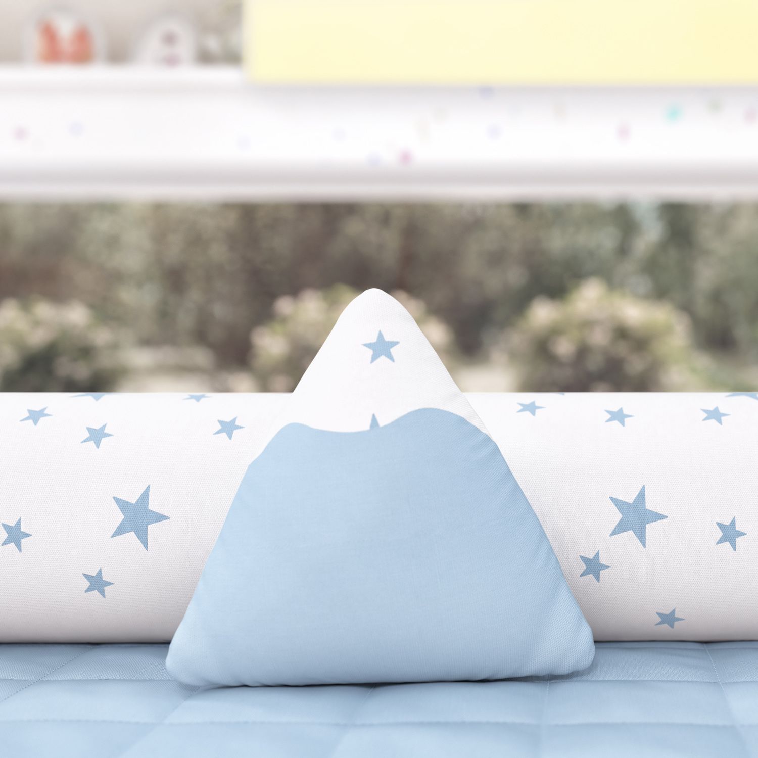 Almofada Mini Montanha Estrelinhas Amarelo 16cm