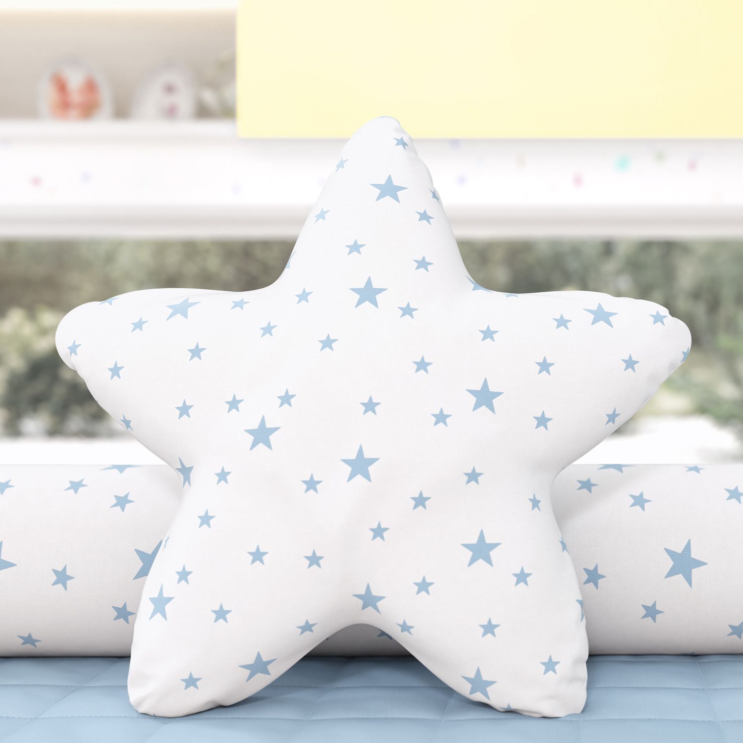 Almofada Estrela Estampada Amarelo 30cm