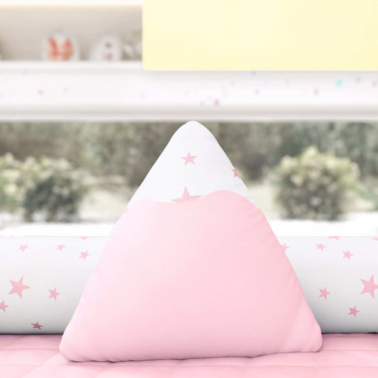 Almofada Montanha Estrelinhas Amarelo 25cm