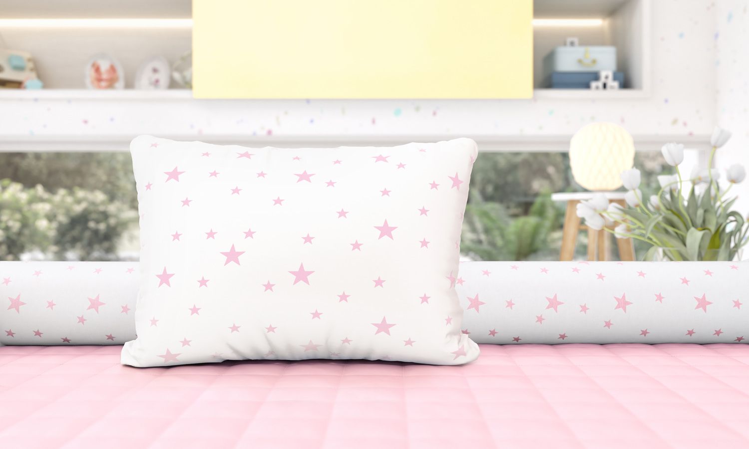 Almofada Estrelinhas Azul 43cm