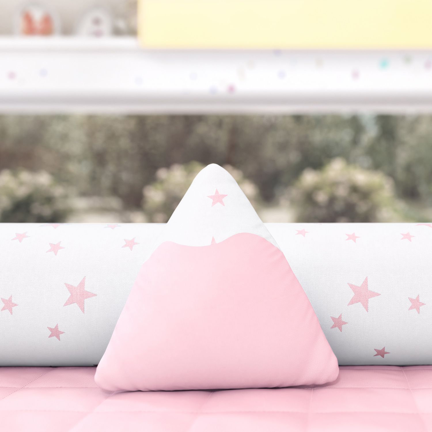 Almofada Mini Montanha Estrelinhas Amarelo 16cm