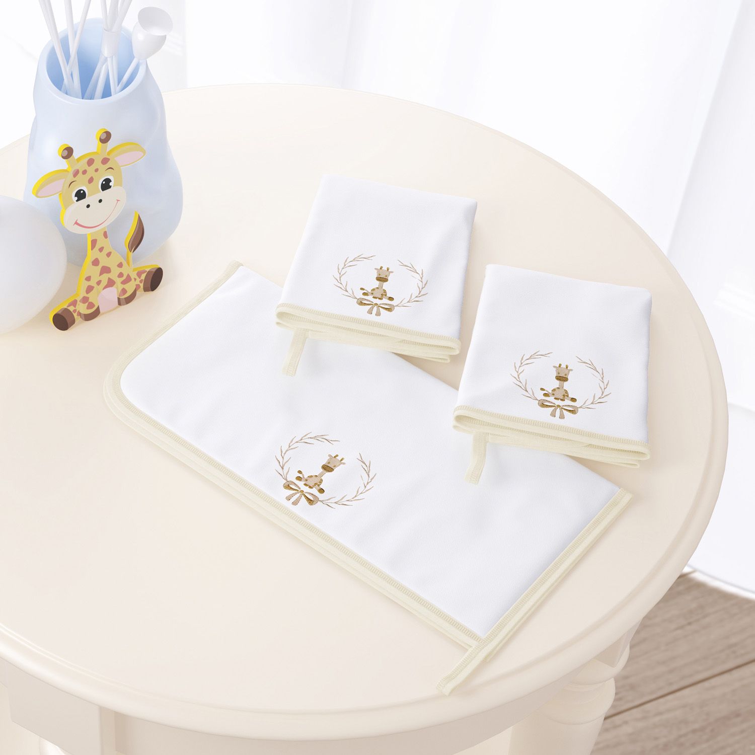 Jogo de Fraldas de Boca Malha Girafinha Clássica