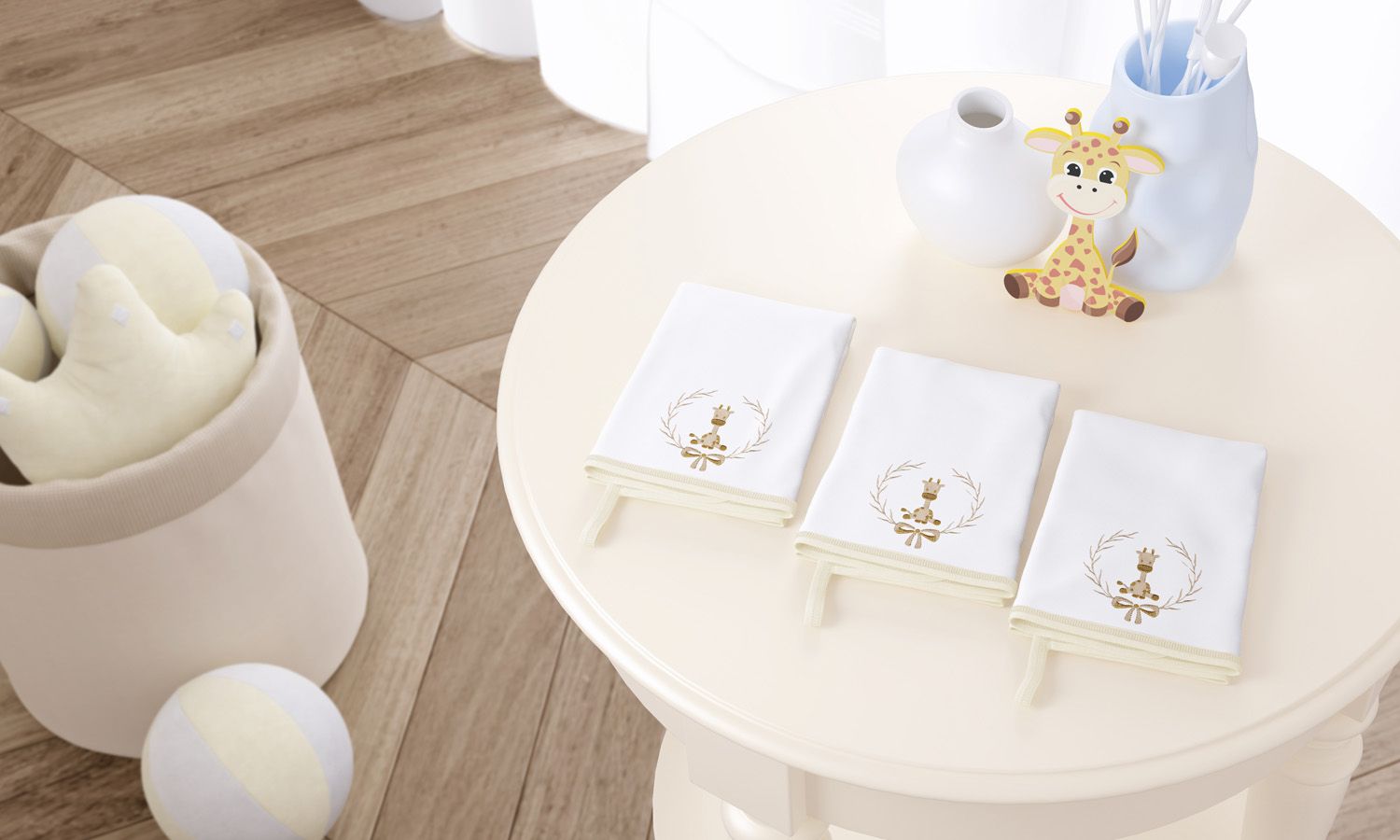 Jogo de Fraldas de Boca Malha Girafinha Clássica