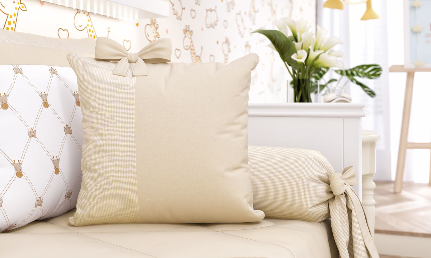 Almofada Laço Girafinha Clássica 40cm