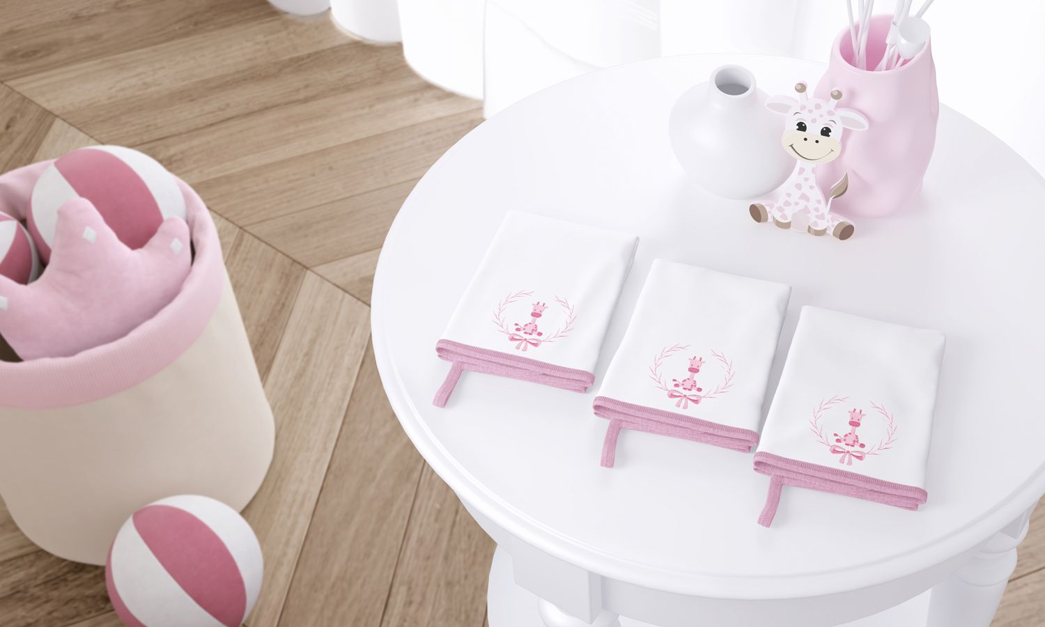 Jogo de Fraldas de Boca Malha Girafinha Clássica