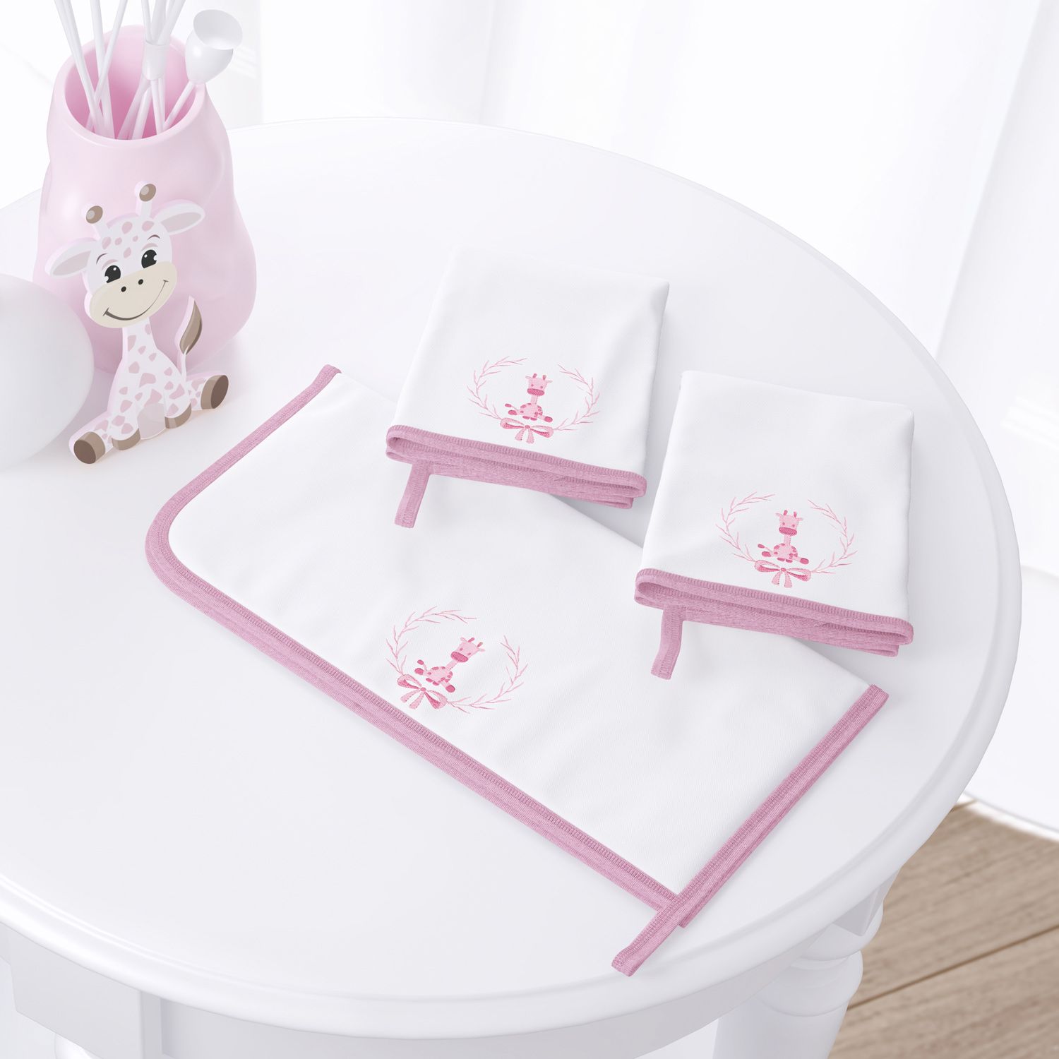 Jogo de Fraldas de Boca Malha Girafinha Clássica